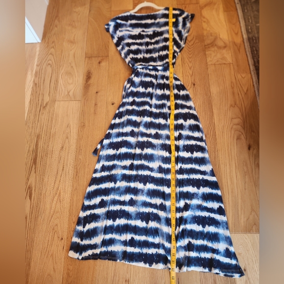 Monteau Los Angeles Tie Dye Midi Dress Sz M Wrap Tie High Low Bohemian Summer - Picture 6 of 6